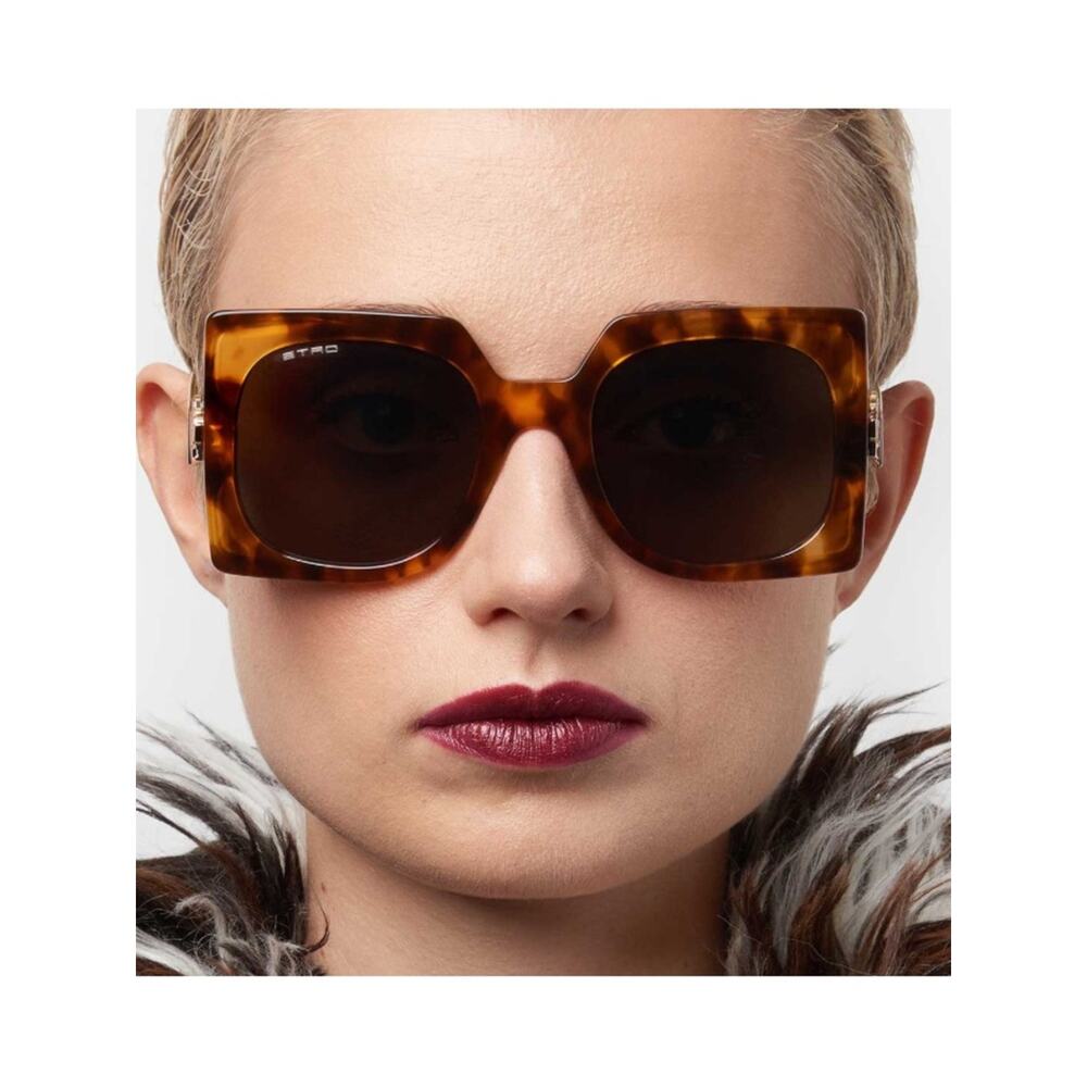 New! Etro ETRO0026/S EPZQT Elegant Havana Square Sunglasses, Authentic